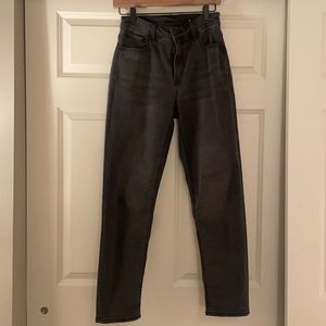 Dark Grey American eagle high waisted stretchy straight jean